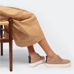 Chloe Lauren Leather Slip On Sneakers